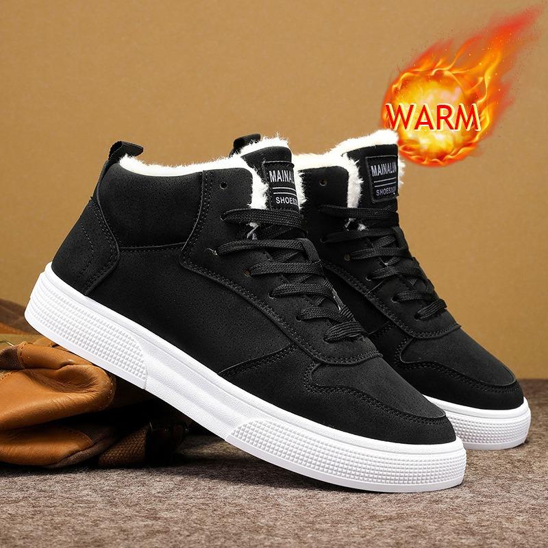 Winter Men's Thickened Warm Snow Boots Large sizes 39-48 Outdoor Casual Comfortable Sneakers Men's Skateboard Cotton Shoes