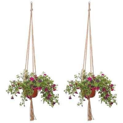 1PC Creative Woven Garden Flowerpot Net Cotton Hemp Rope Hand-Woven Simple Indoor And Outdoor Hanging Wall