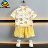 Adorable Cartoon Yellow Duck Boys Summer Outfit Set Stylish Cotton Two Piece