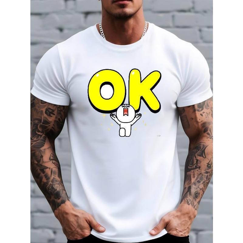 

Новая европейская размерность | Футболка с принтом в мультяшном стиле, подходит для ношения в любое время года, летняя повседневная одежда, повседневный топ, мужская футболка с принтом S белый