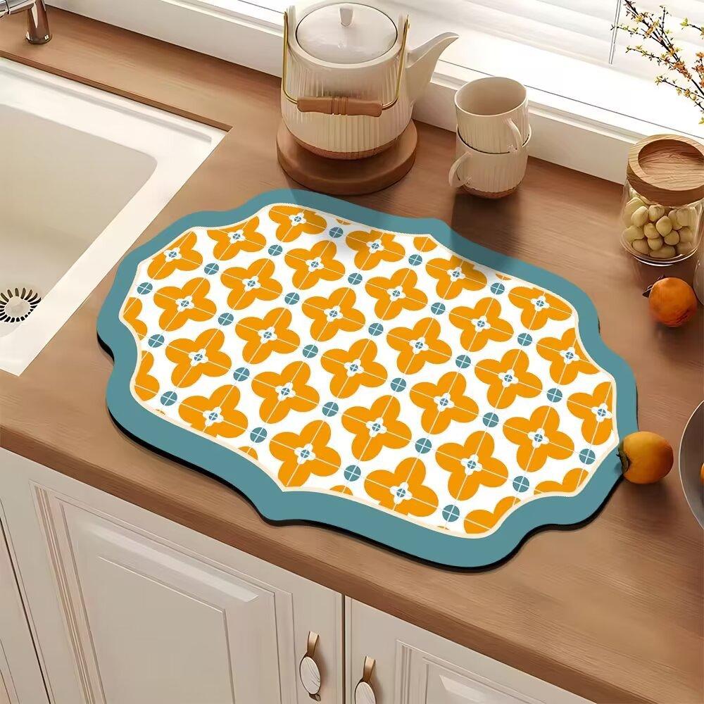 Veselă de bucătărie cu formă specială Tampă de scurgere Tampă de izolație termică Absorbant pentru masă de uz casnic Covoraș de loc lavabil anti-alunecare Ulei absorbant