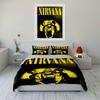 Nirvana Band Schwarz & Gelb Bettwäscheset Bettwäscheset (1 Bettbezug, 2 Kissenbezüge, Bettdecke nicht enthalten)
