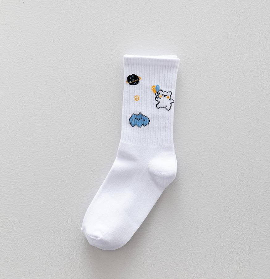 

Женские Японские Корейские Милые Мультяшные Корова Медведь Кролик Утка Единорог Смешные Белые Крутые Носки для Скейтборда из Хлопка в Стиле Харадзюку Хип-Хоп