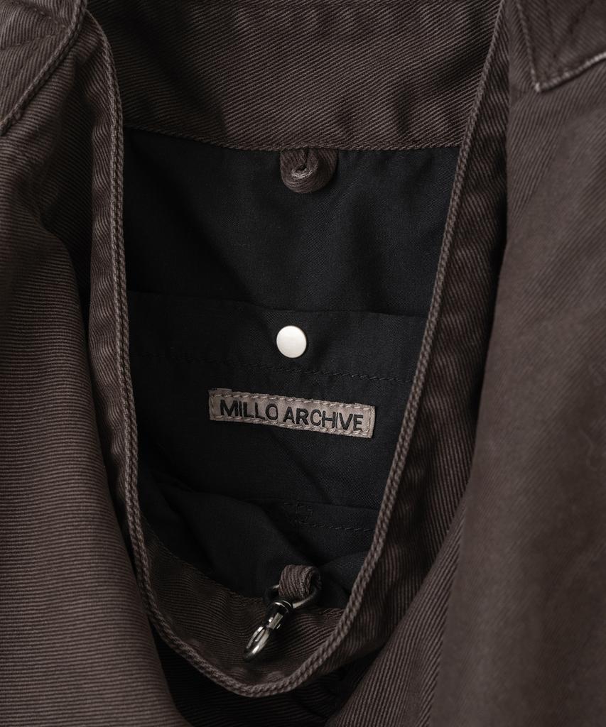 Millo Archive Denim Low Shirring Bag [Fade Brown]