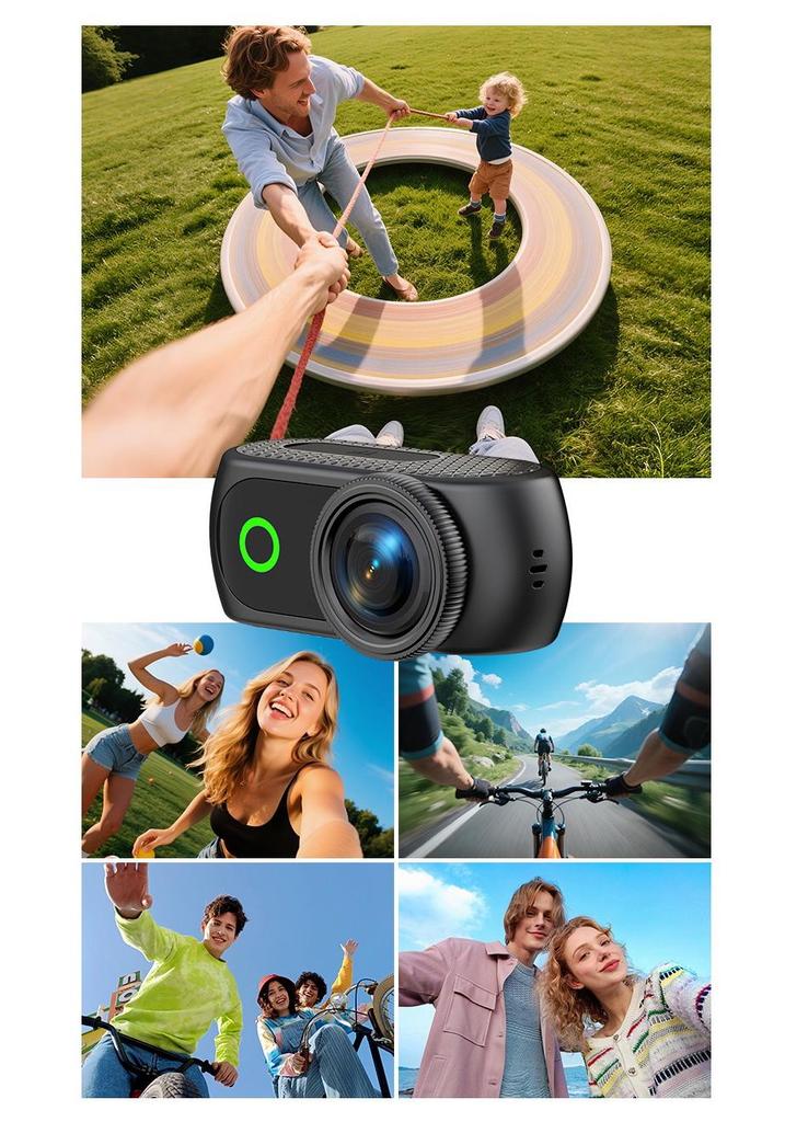 Ultra-Clear Sports Camera with Flip-Out Display and Magnetic Mount for Outdoor Recording