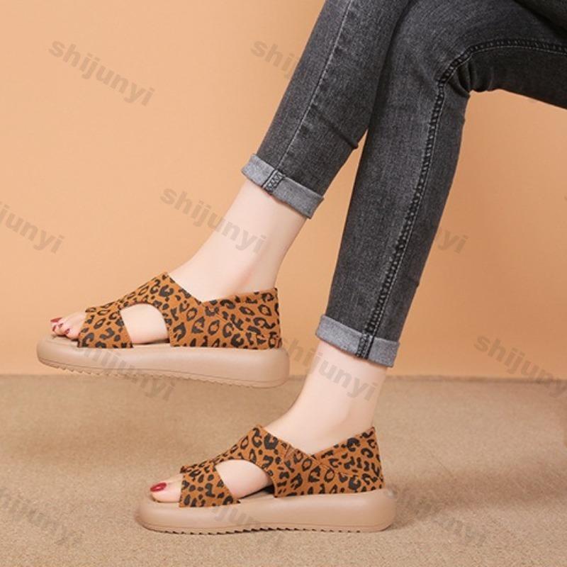 Fashion 2025 Summer Thick Bottom Casual Sandals for Women's Comfortable Fashion Open Toes Low Heel Lightweight Outdoor Beach Cool Shoes