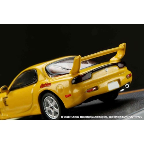 HJ64 1/64 Scale Mazda RX-7 (FD3S) RED SUNS / Initial D VS Takumi Fujiwara and Keisuke Takahashi Driver Figures Included (Finished Product)