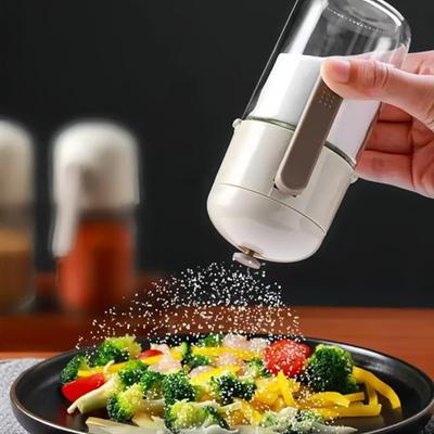 Lot de 2 salières en acier inoxydable, doseur d'épices précis et quantitatif, bocaux à épices, récipients, distributeur de bouteilles d'assaisonnement