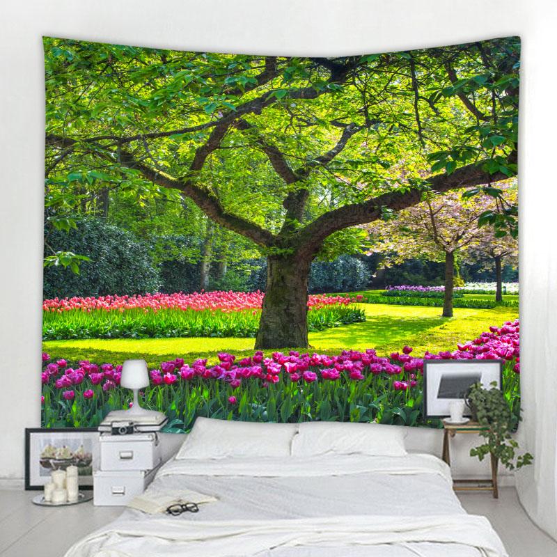 Natural Wall Tapestry Mandala Garden Landscape Bohemian Room Decoration Psychedelic Tapiz Hippie Bedroom Cloth Carpet 8 Sizes