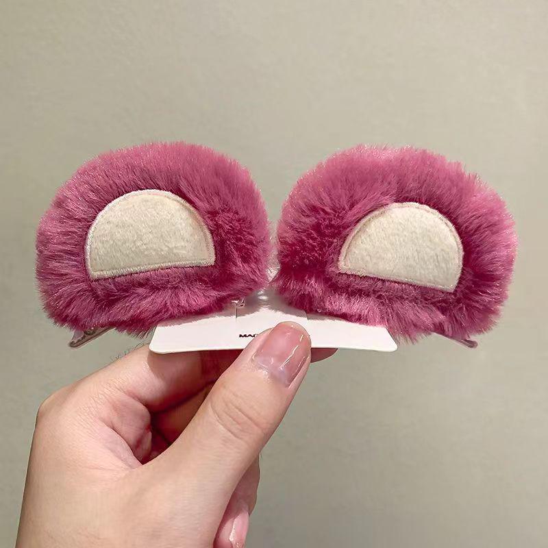 Strawberry Bear Plush Headband: Non-Slip Cute Cartoon Hair Accessory for Girls