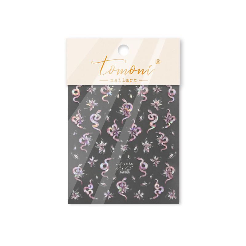 

Tomoni Shell Light Nail Stickers: Must-Have Snake Nail Decals for Phones and Stationery