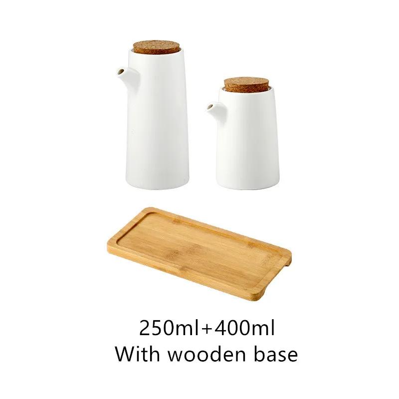 1/2Pcs Ceramic Oil Pot Spice Food Storage Jar with Airtight Seal Bamboo Lid Kitchen Accessories Organizing Tools for Soy Sauce