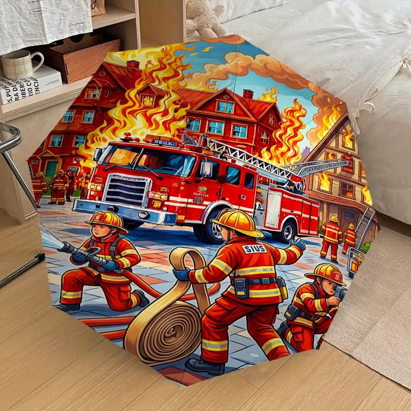 1PC Firefighter Firefighting Umbrella-8-Rib Reinforced, Automatic Open, Lightweight & Durable, Fashion Accessory for Outdoor, J0409