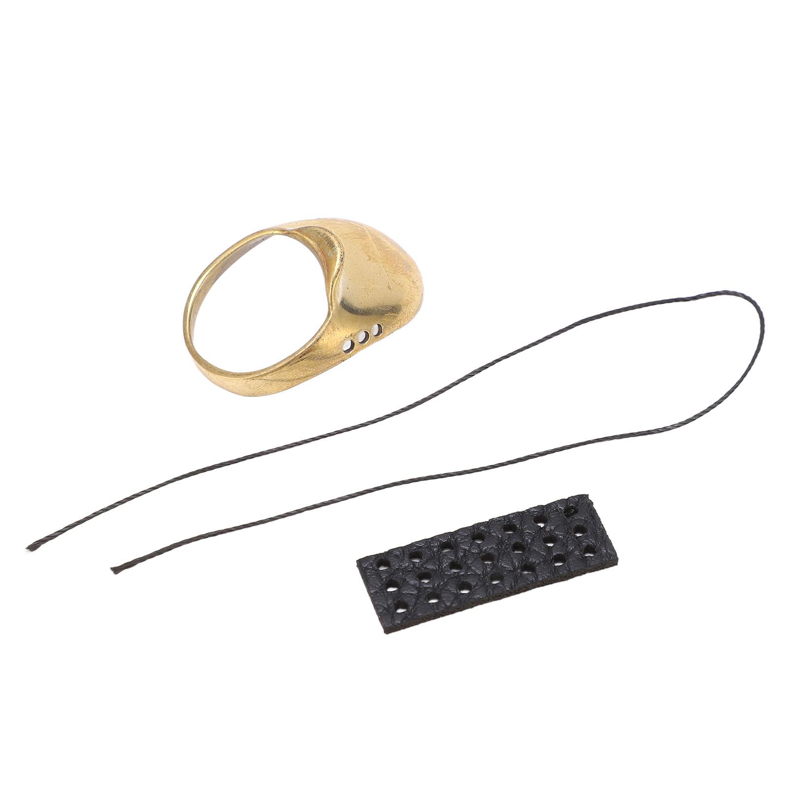 

Brass Archery Thumb Ring Portable Finger Protector with Anti Lost Rope for Outdoor Hunting 18