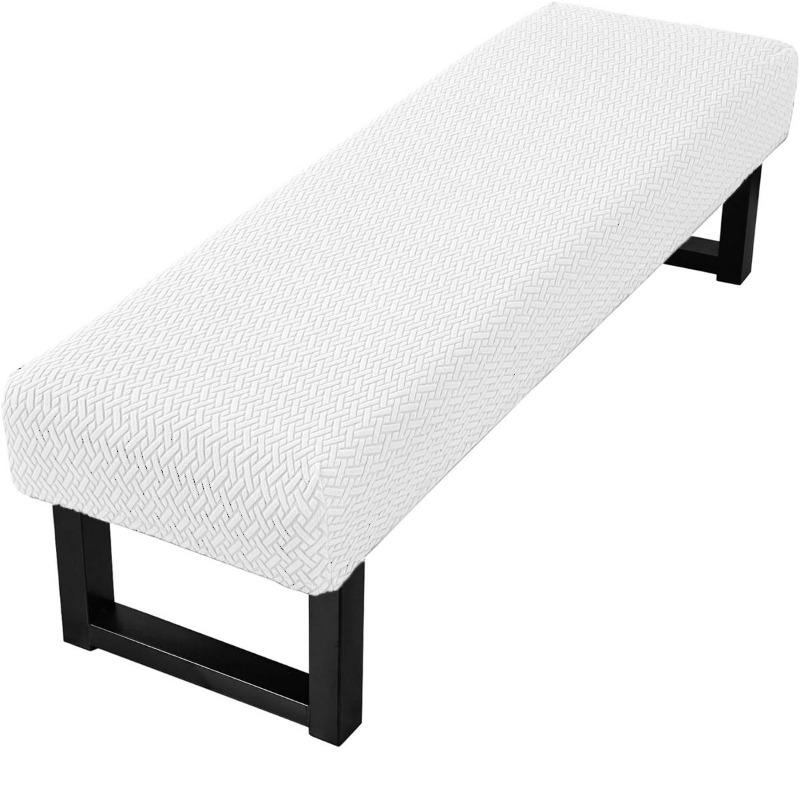 Чехол для обеденной скамьи из эластичного жаккарда для гостиной съемный чехол для скамьи с защитой от пыли можно стирать защитное покрытие для сиденья скамьи белый 798₽