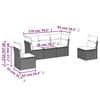 VidaXL Garden Lounge Set with Cushions 5 Pcs, Sofas with Adjustable Feet, Outdoor Furniture Set Patio Terrace, 3217352