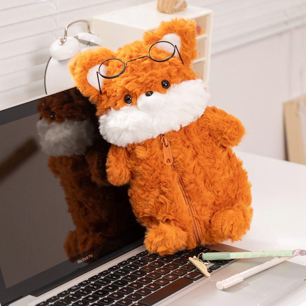 Forest Animal Plush Pen Bag Cartoon Stationery Storage Bag Creative Pencil Case  School Supplies