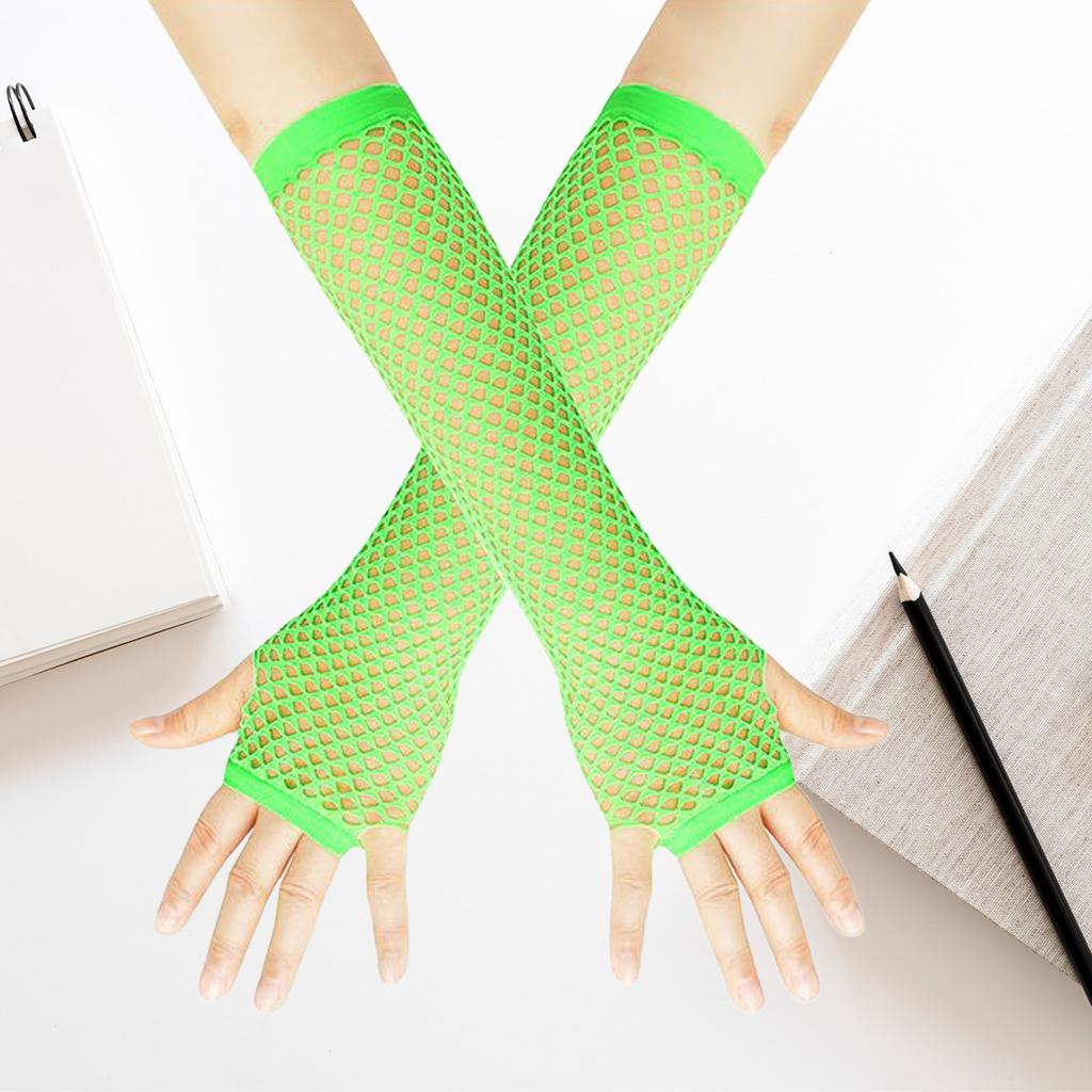 Long Fishnet Gloves, Sexy Stretch Gloves For Nightclubs, Punk Gloves, European And American Openwork Mesh Gloves