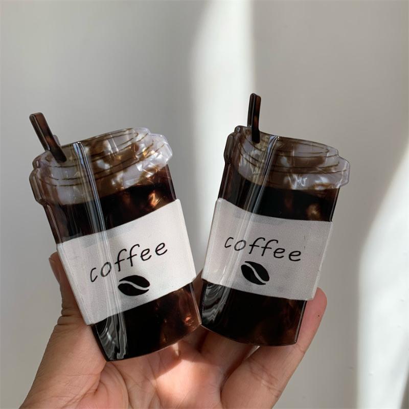 Creative Funny Acrylic Coffee Cup Design Hair Clip Elegant Fashion Shark Clip Hair Accessories
