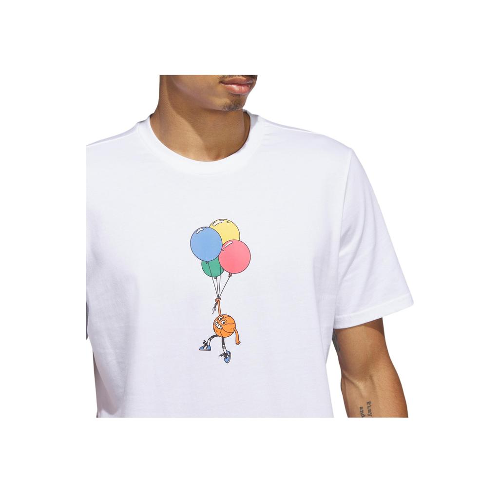 Adidas Lil Stripe Basketball Tee Cartoon Print Short Sleeve T-Shirt Men Tops White IC1864