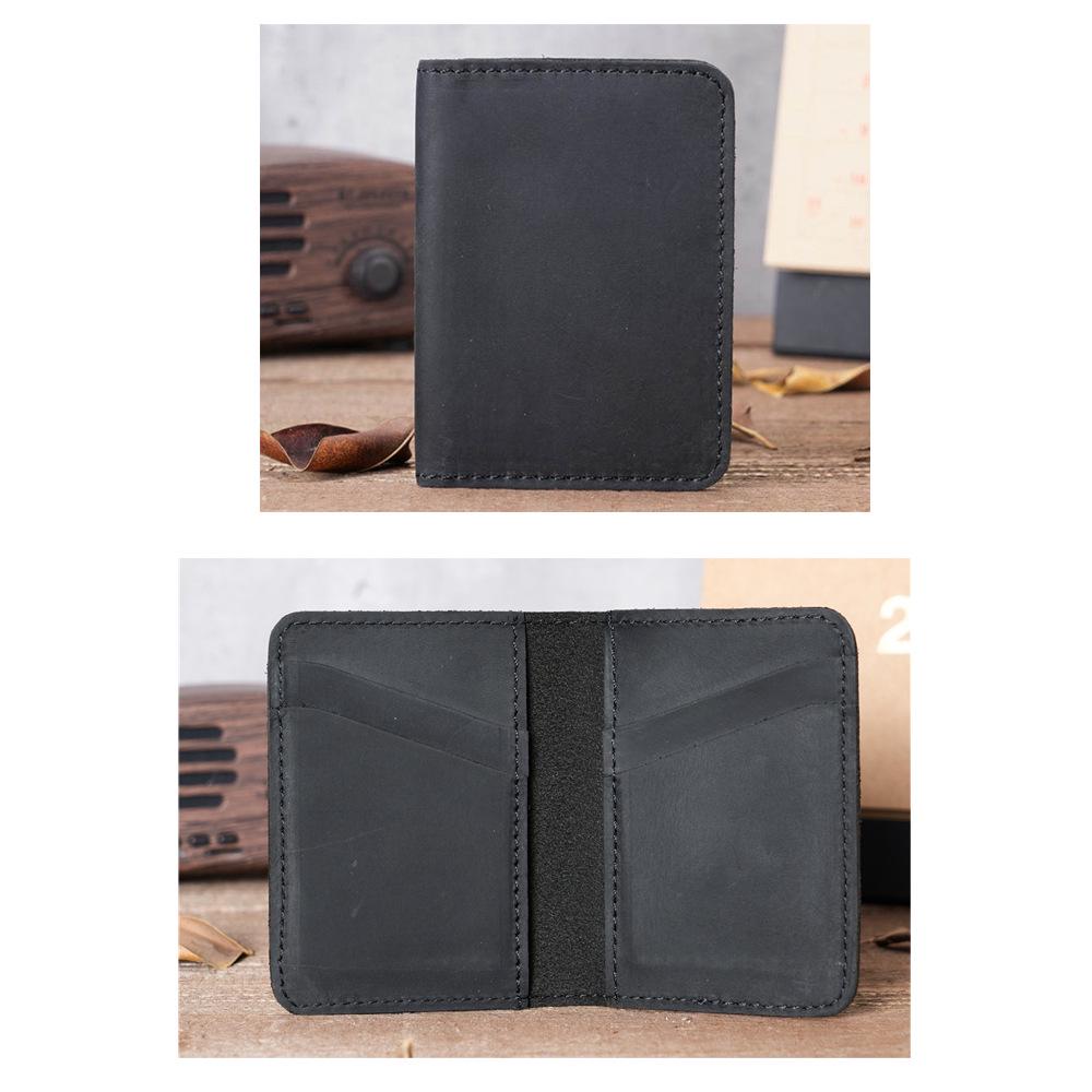 NT Retro Crazy Horse Leather Multi-Card Clutch: Unisex ID & Card Holder Wallet