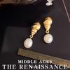 Conch Freshwater Pearl Earrings French Retro Stud Earrings Niche Earrings