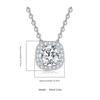 925 Sterling Silver Light Luxury Exquisite Sugar Cube Zircon Pendant Necklace Birthday Party Anniversary Gift