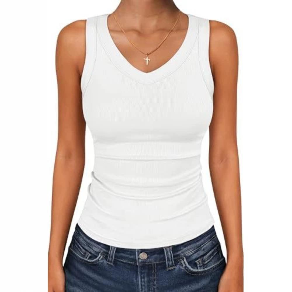 1-3 Stück Damen Geripptes Träger-Cami-Top, Eng anliegende Ärmellose Weste, Sommer-Trainings-Tanktop für Sport & Tägliche Kleidung