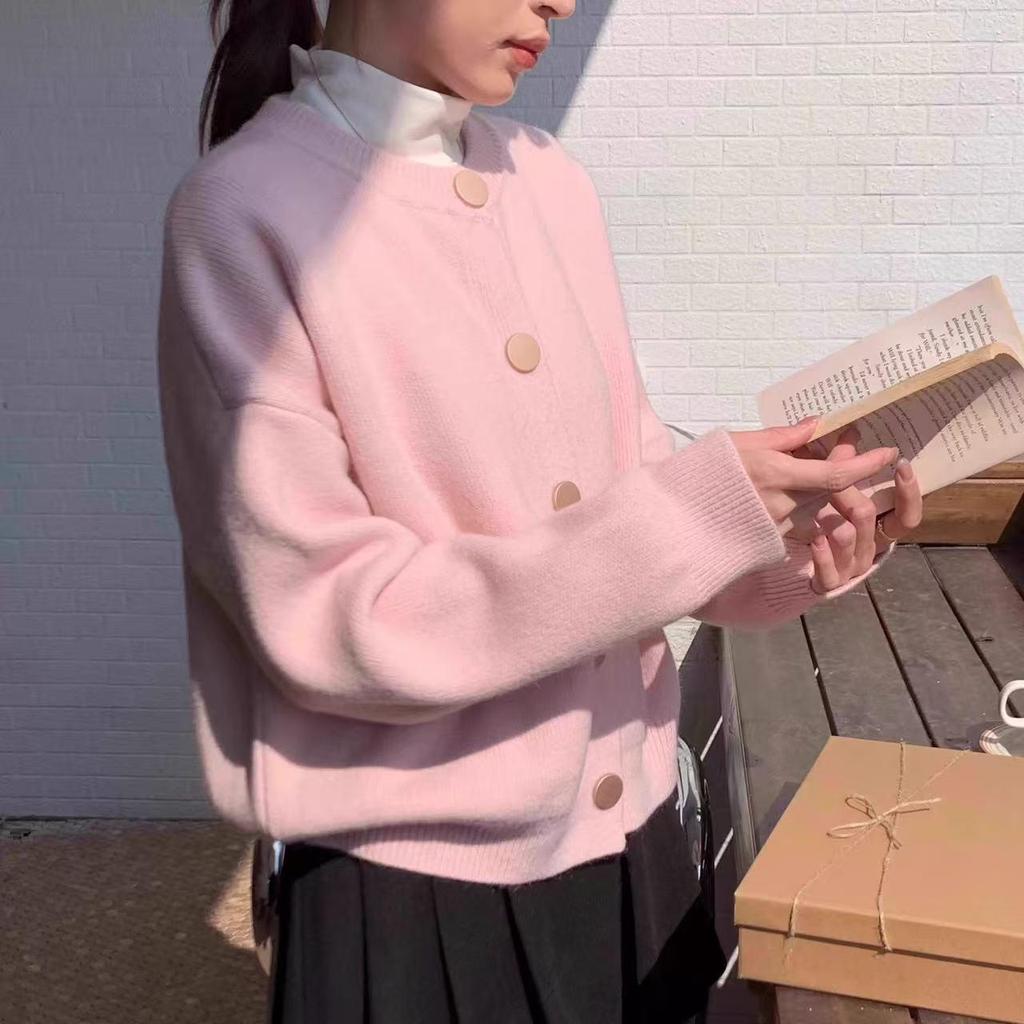 2025 Koreanischer Stil Rundhals Einfach geknöpfter Strick-Cardigan - Frühling bis Winter zu tragen