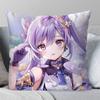 Keqing Anime Game Genshin Impact Pillow Case Fashion Square Pillowcase Bedroom Sofa Room Ins Decoration Leisure