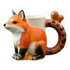 Squirrel Coffee Cup 3D Cute Fox Tea Mug Creative Animal-tema Cup Håndlaget Creative