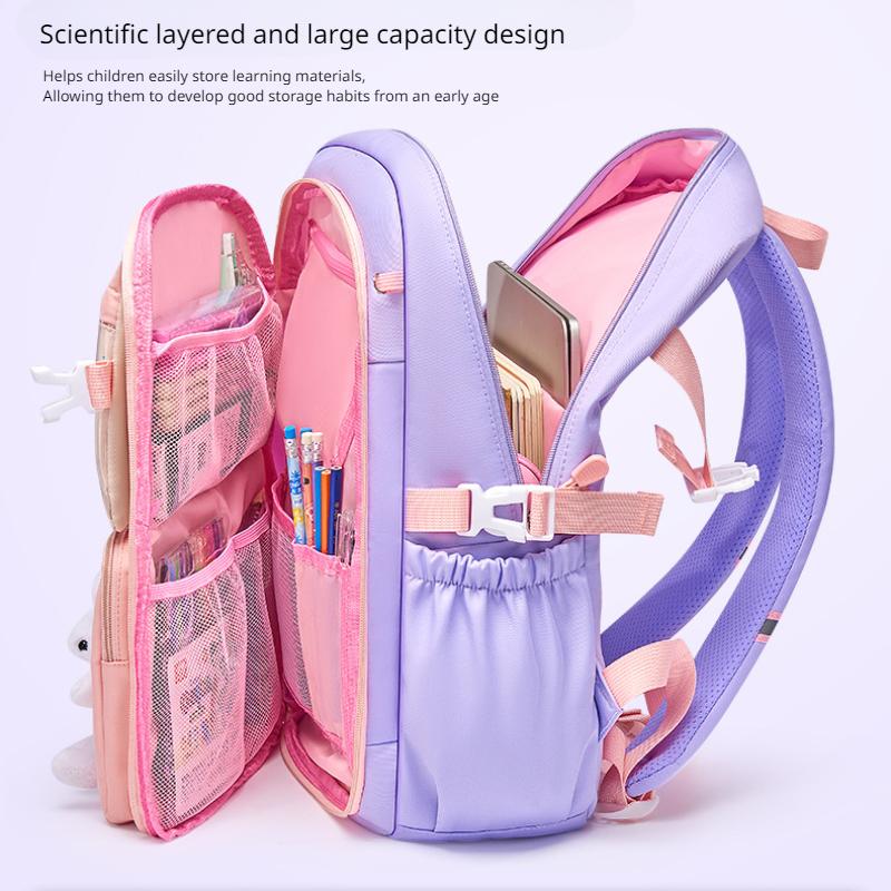 Frühling Herbst Neue Grundschule Mädchen Schulranzen Wirbelsäule Schützen Leichte Kinder Rucksack Kühlschrank Öffnen Große Kapazität Büchertasche Teenager Student