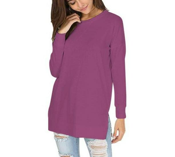 2024 Versatile Long-Sleeved European & American Solid Color Round Neck Casual T-Shirt
