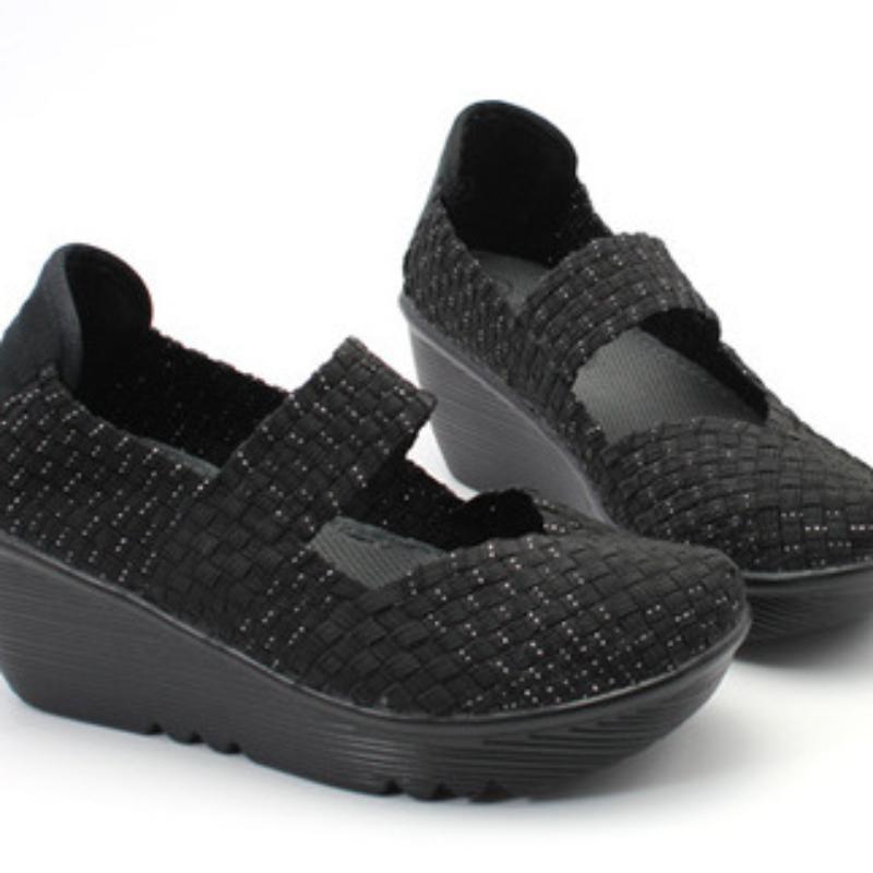 Scarpe da Donna Platform Piattaforma Sneakers Estive Per Camminare Intrecciate Femminili Mocassini Casual 5 CM Altezza Alta Qualità Tenis Taglie Forti
