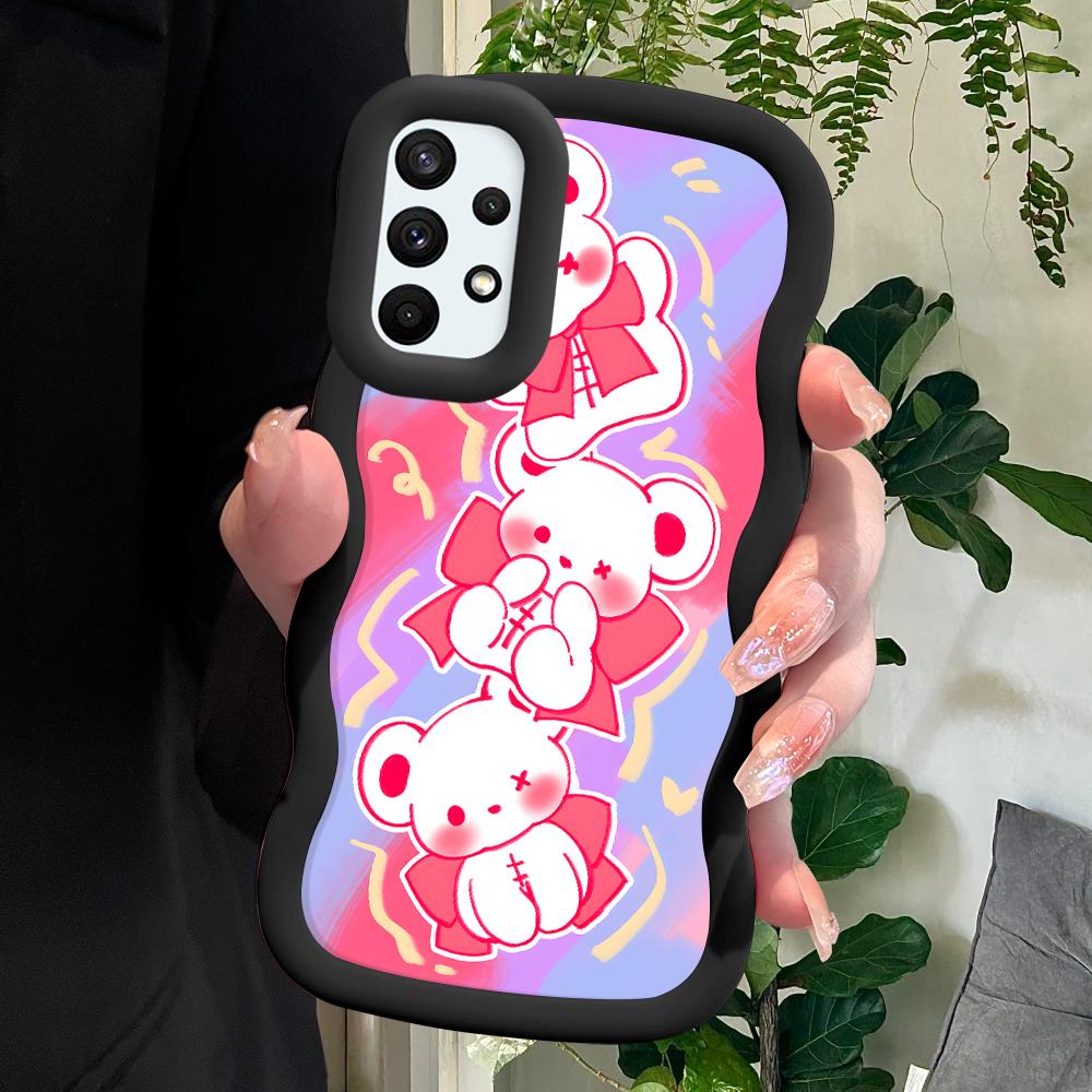 

Окрашенный узор Big Wave Edge Мягкий силиконовый материал Macaron чехол для телефона противоударный защитный резиновый чехол для Samsung Xiaomi Poco Redmi Samsung S25 Plus 5G чёрный