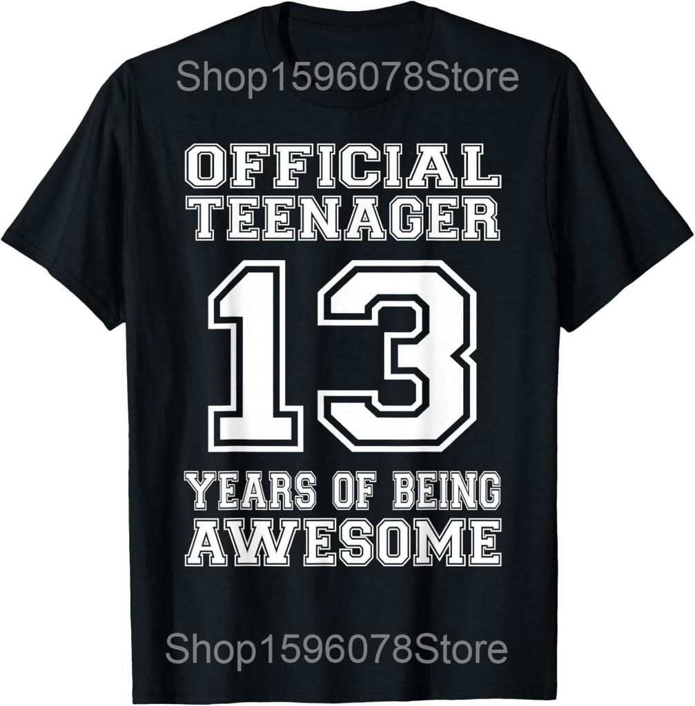 Dreizehn Offizielle Niedliche Teenager 13. Geburtstag T-Shirts Unisex Streetwear T-Shirt Kurzarm Unisex Lockere Kleidung