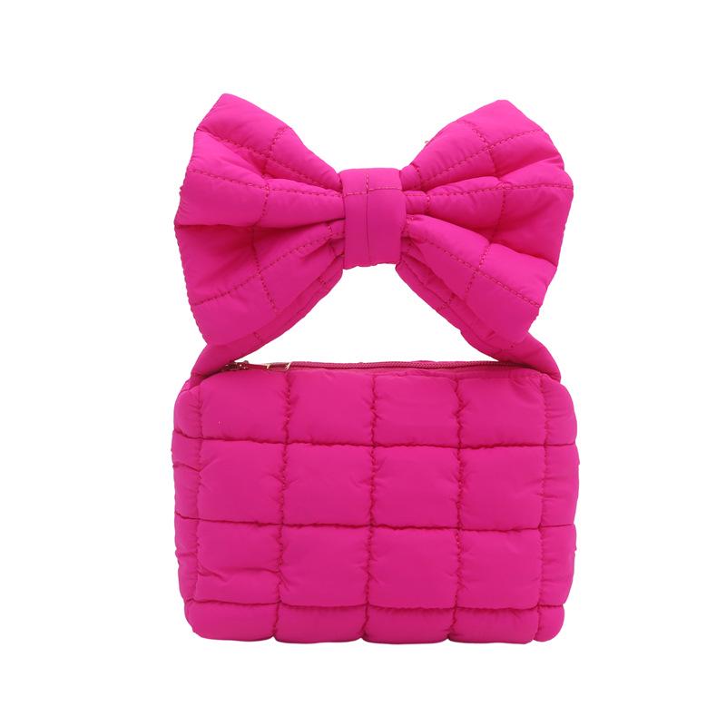 

Стильная плиссированная сумка-клатч «Облако с ромбами» с бантом, осень 2025 розы красного