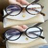 Y2K Retro Oval Frame Anti-Blue Light Glasses Sweet Cool Girls Black Leopard Glasses Vintage Simple Women Plain Glasses Eyewear
