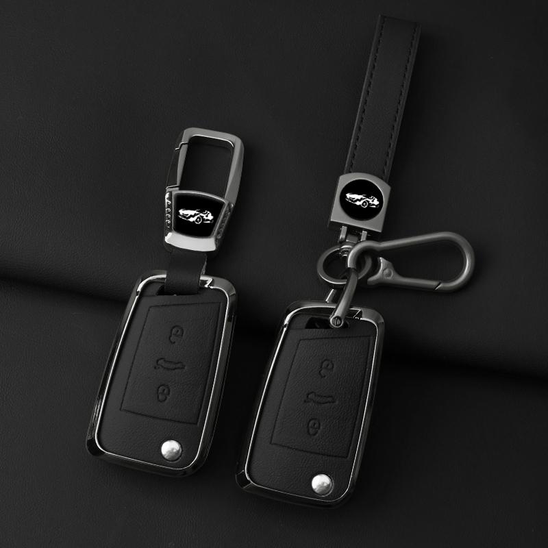 Zinc Alloy Leather Car Key Case For Vw Volkswagen Polo Golf 7 Gti Mk7 Tiguan Passat For Seat Ateca Leon For Octavia A7 Skoda