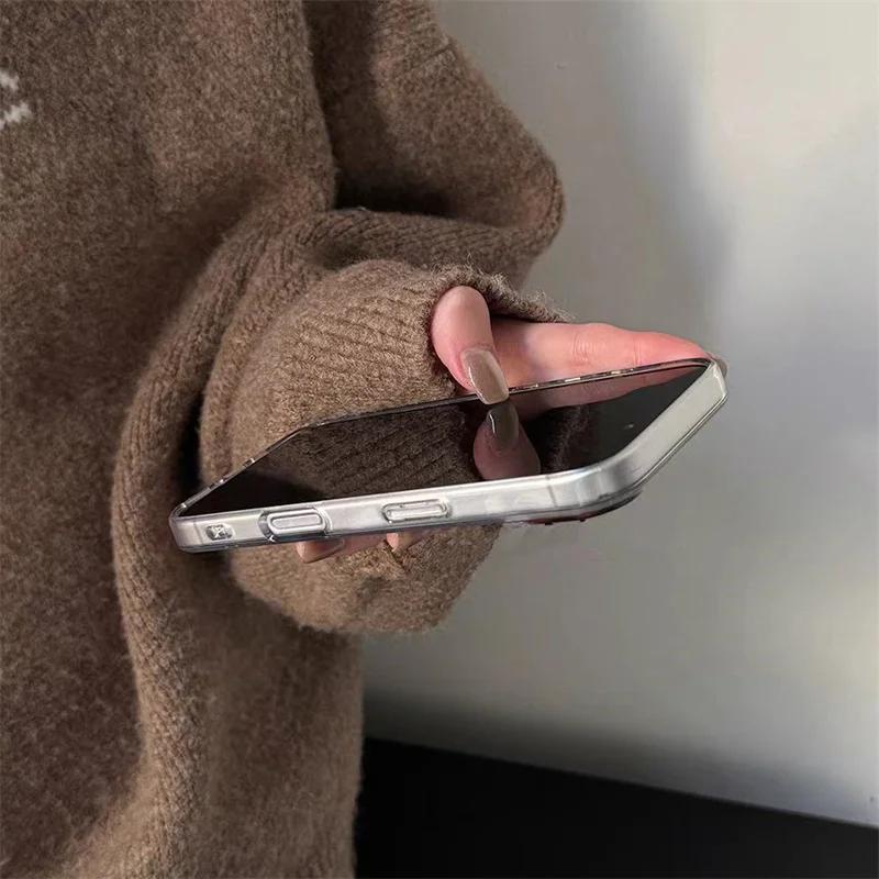 Korean Brown Blue Polka Dots Year Vortex Pattern Phone Case for IPhone 16 15 Pro Max 14 13 12 11 Pro XS XR X 7 8 Plus Hard Cover