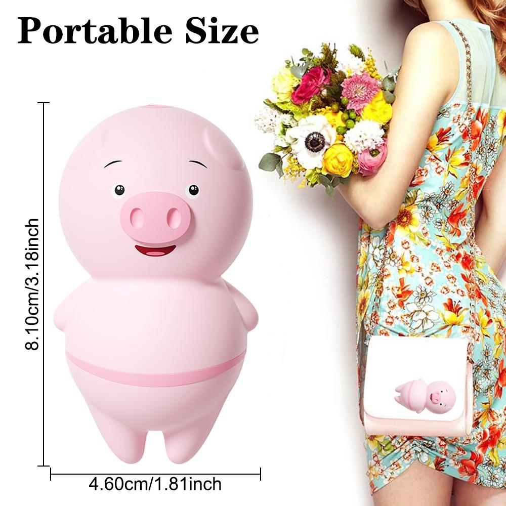 Tongue Licking Sucking Vibrator Female Masturbator USB Charging Dual 6 Modes Nipple Massager Sex Toys for Woman Clitoris Stimulator Cute Pig