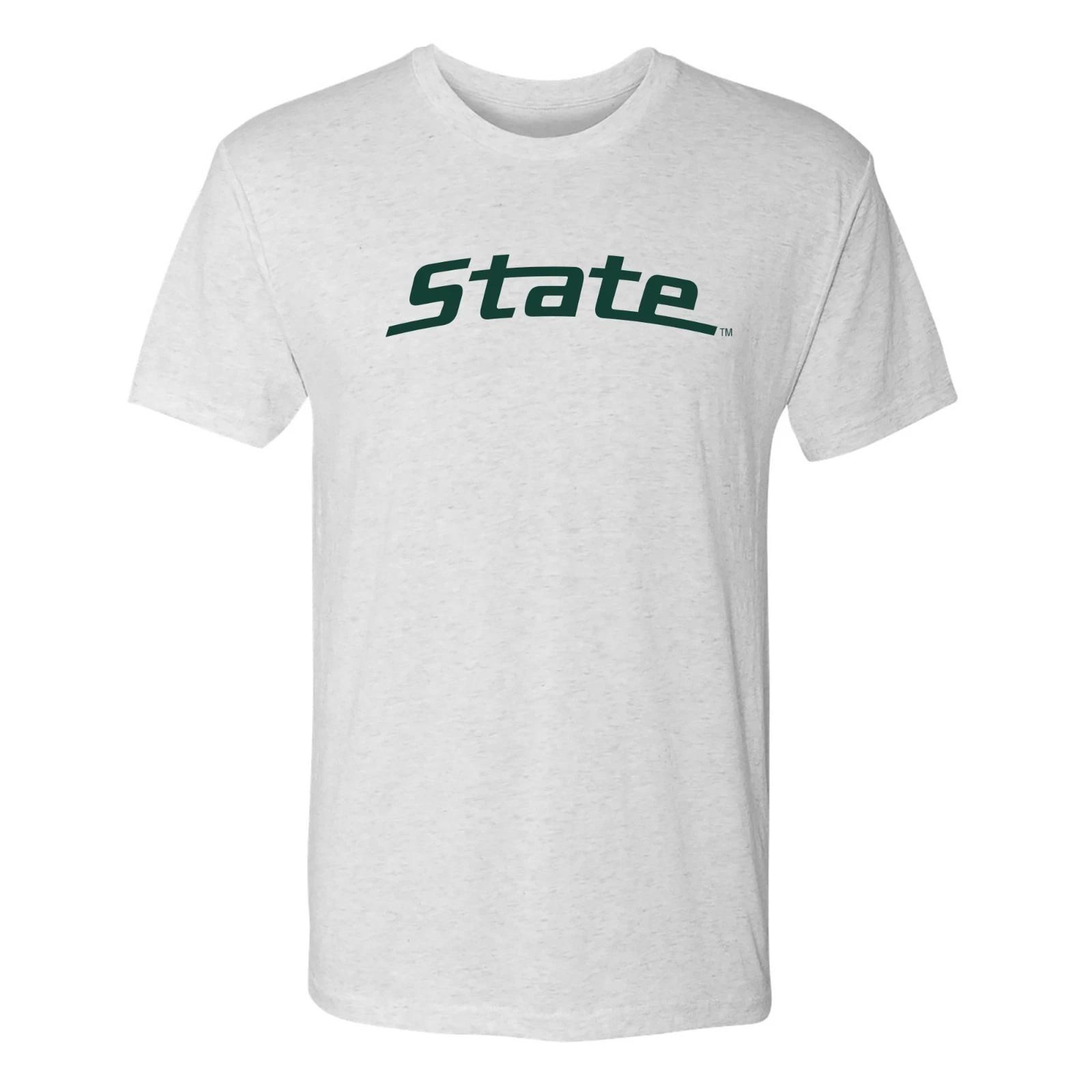 MSU State Wordmark NLA Triblend T-Shirt - Heather White L