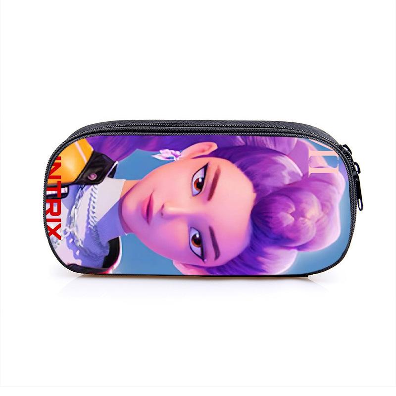 2025 Demon Hunters Cartoon Student Polyester Pencil Bag Secondary Element Stationery Box Fabric Pencil Case Hot