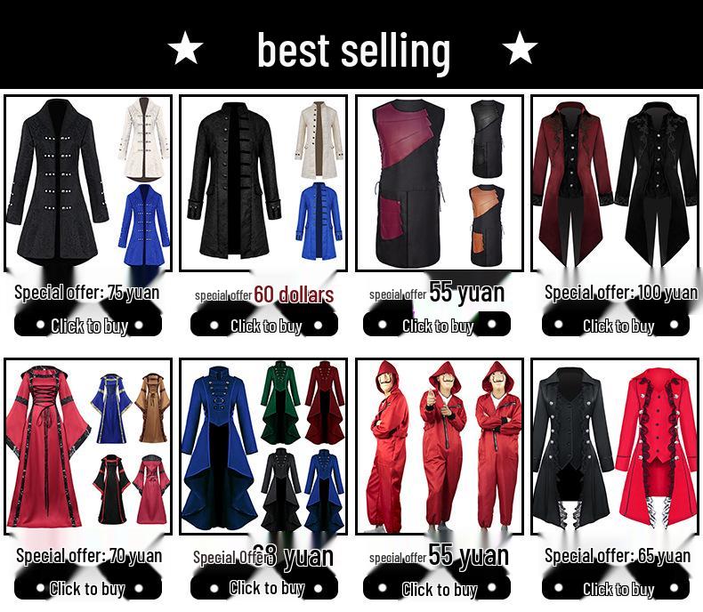 Manzhixin Retro Medieval Women's Tuxedo Dress with Irregular Hem and Turn-Down Collar