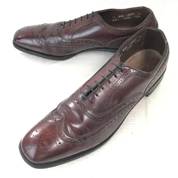 Vintage 80s-90s Allen Edmonds McAllister Full Brogue Wingtip Shoes Size 13AAA 27.0-28.5cm Burgundy(USED)