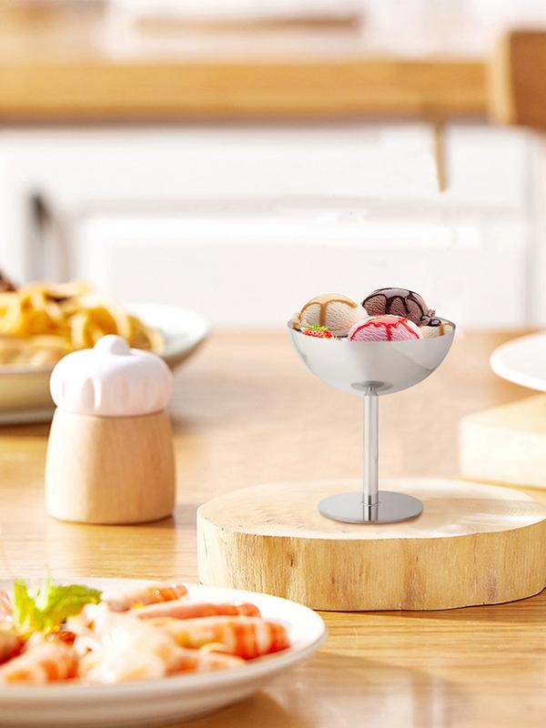 Stainless Steel Ice Cream Cup Dessert Sorbet Bowl Pudding Dessert Bowl Metal Wine Goblets For Home Bars Party Kitchen Supplies