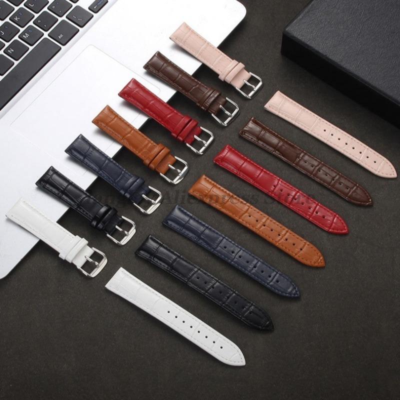 Genuine Calfskin Leather Watch Strap Slub Pattern Bracelet 12/13/14/15/16/17/18/19/20/21/22/24mm Universal Watchband Accessories