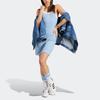 Adidas Originals Spicy Girl Series American Retro Patchwork Logo Print Sleeveless Sports Dress Women Dresses Sky-Blue IC8505