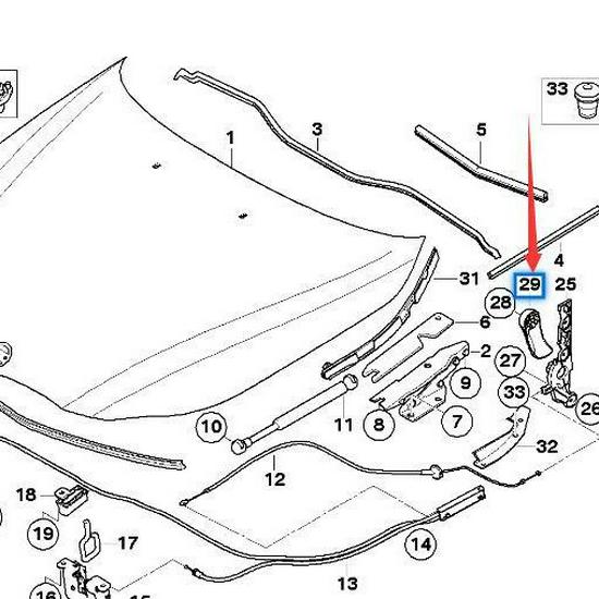 51437008933 Hood Handle for BMW 5 Series E60/E61/E63