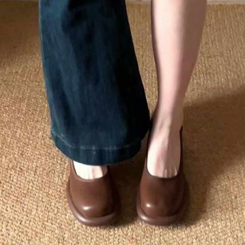 Retro high heels women's versatile outer wear is not tired of feet and feet, new spring and autumn Mary Jane single shoes